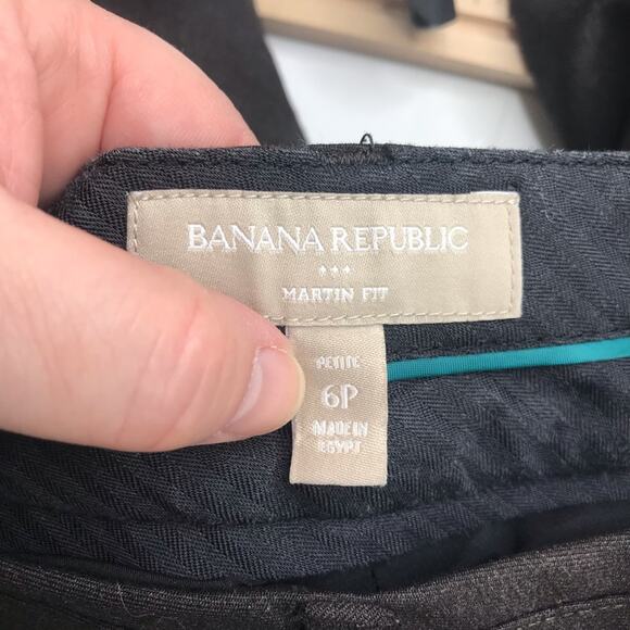 Banana Republic Martin Fit Trouser Womens 6P Petite Brown Wool Blend Flat Front - Picture 4 of 10